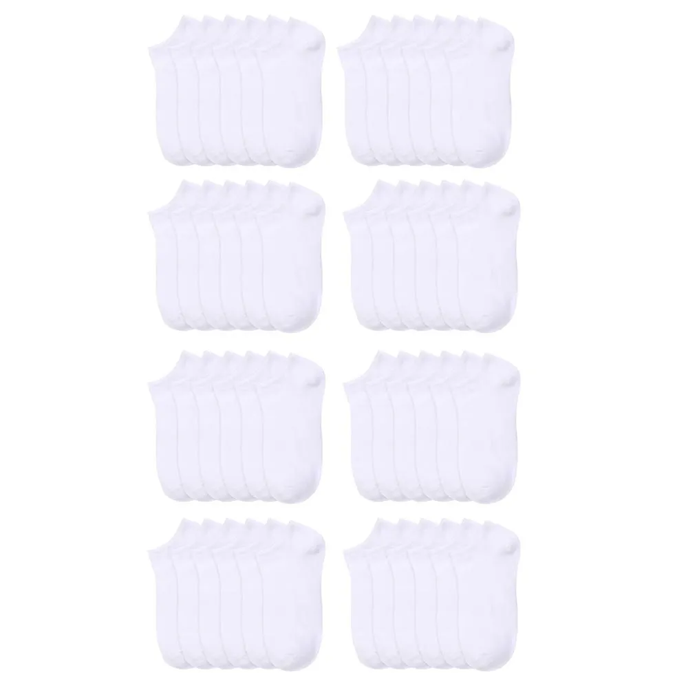 24 Pairs Womens Ankle Socks Low Cut Fit Crew Size 6-8 Sports White Footies