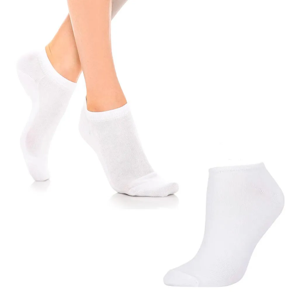 24 Pairs Womens Ankle Socks Low Cut Fit Crew Size 6-8 Sports White Footies