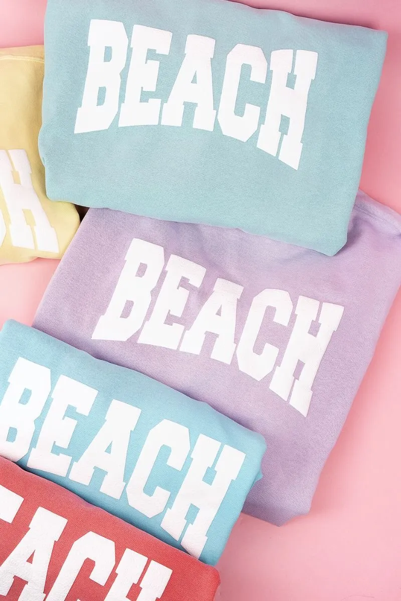 Beach Puff Vinyl Comfort Colors Adult Crew-Neck Sweatshirt