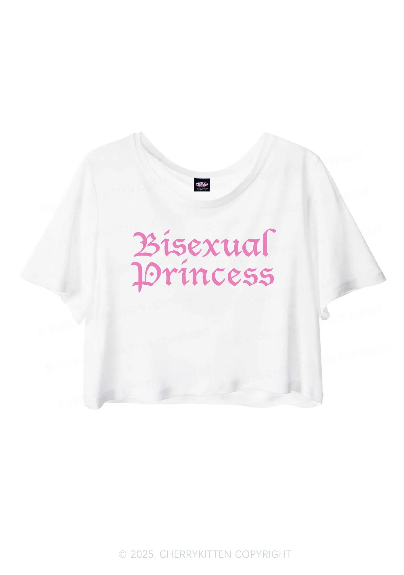 Bisexual Princess Pride Y2K Sheer Crop Tee Cherrykitten