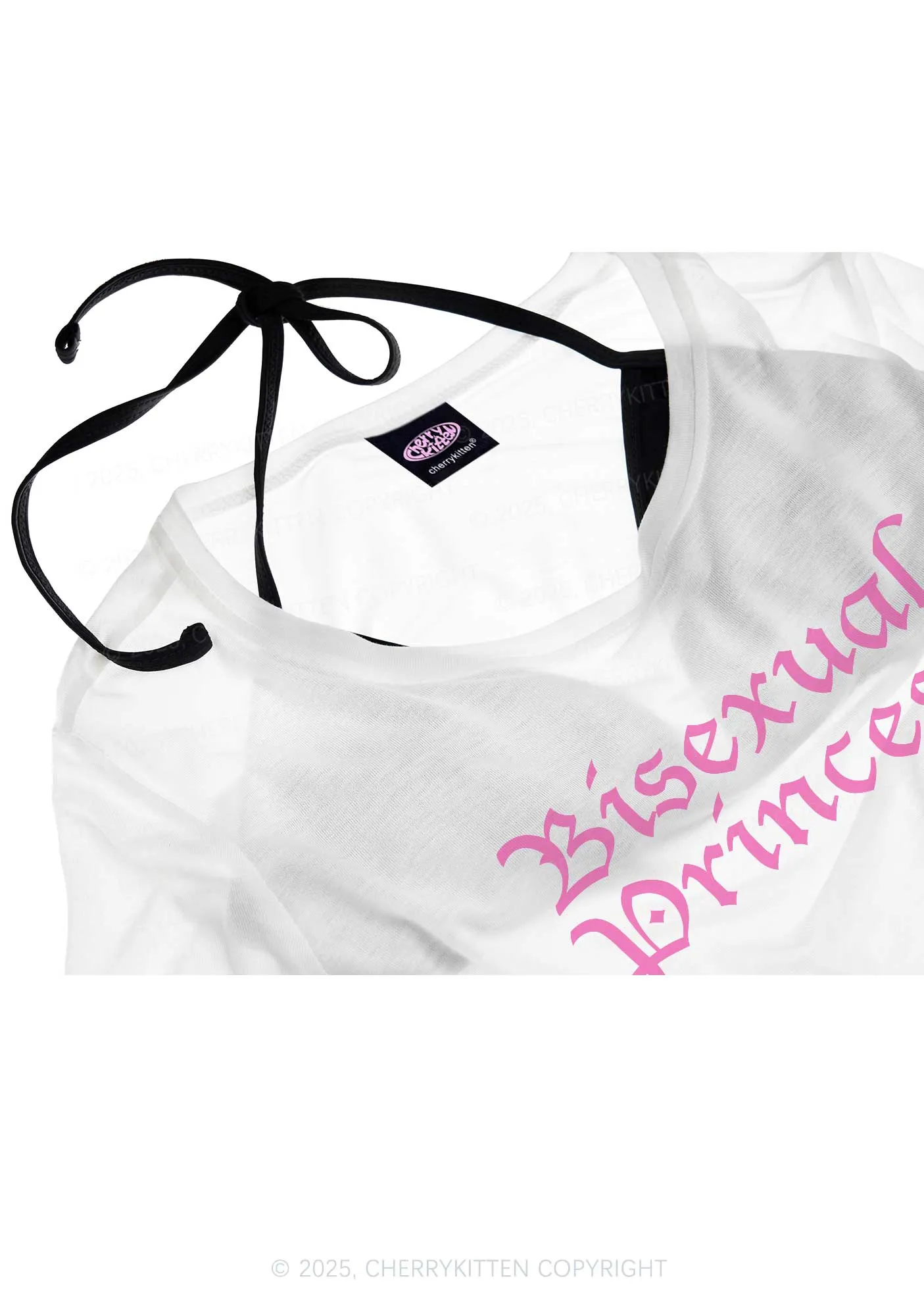 Bisexual Princess Pride Y2K Sheer Crop Tee Cherrykitten