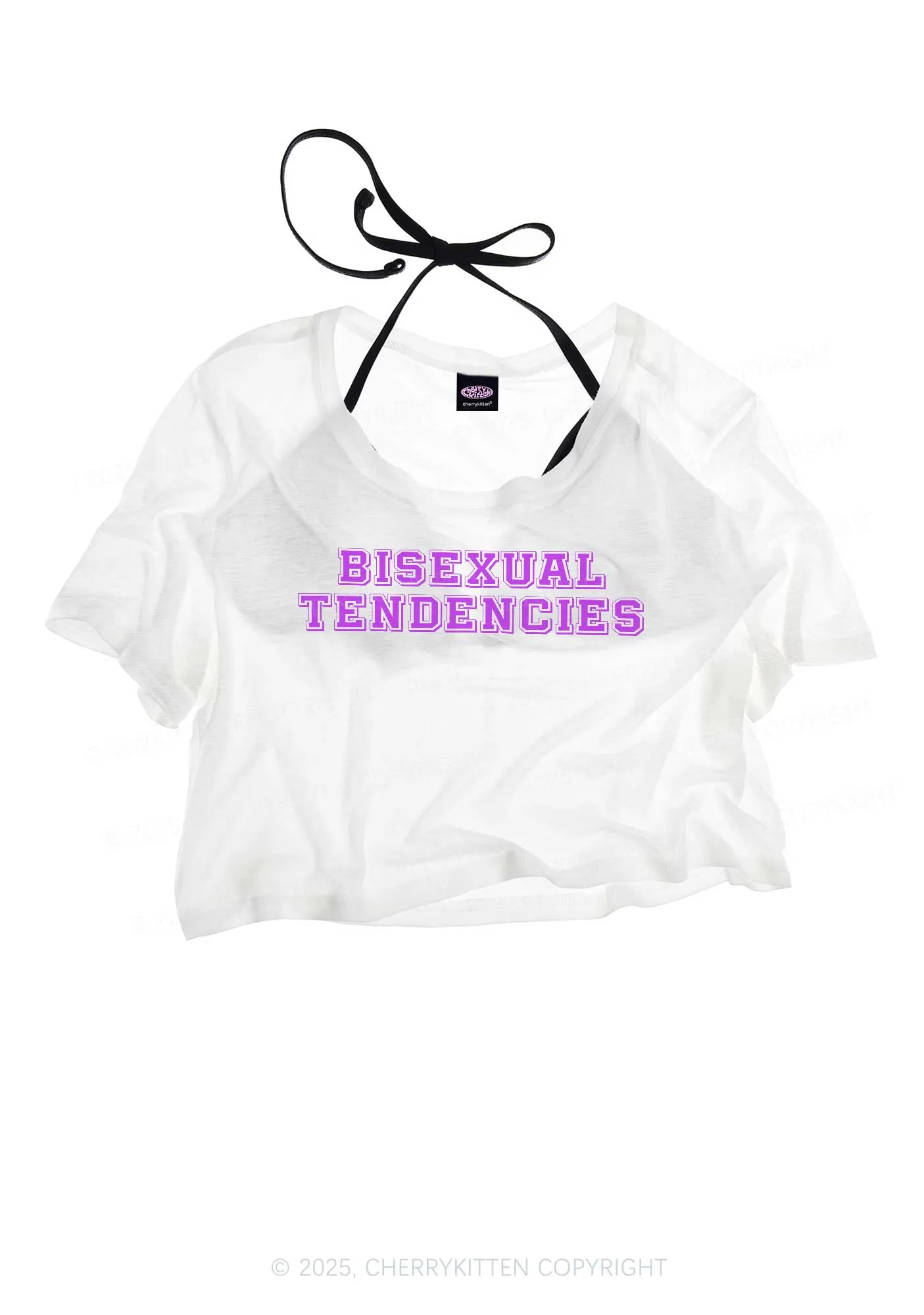 Bisexual Tendencies Pride Y2K Sheer Crop Tee Cherrykitten