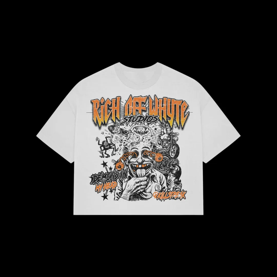 Blavra Demons In My Head Graphic Cropped T-Shirt
