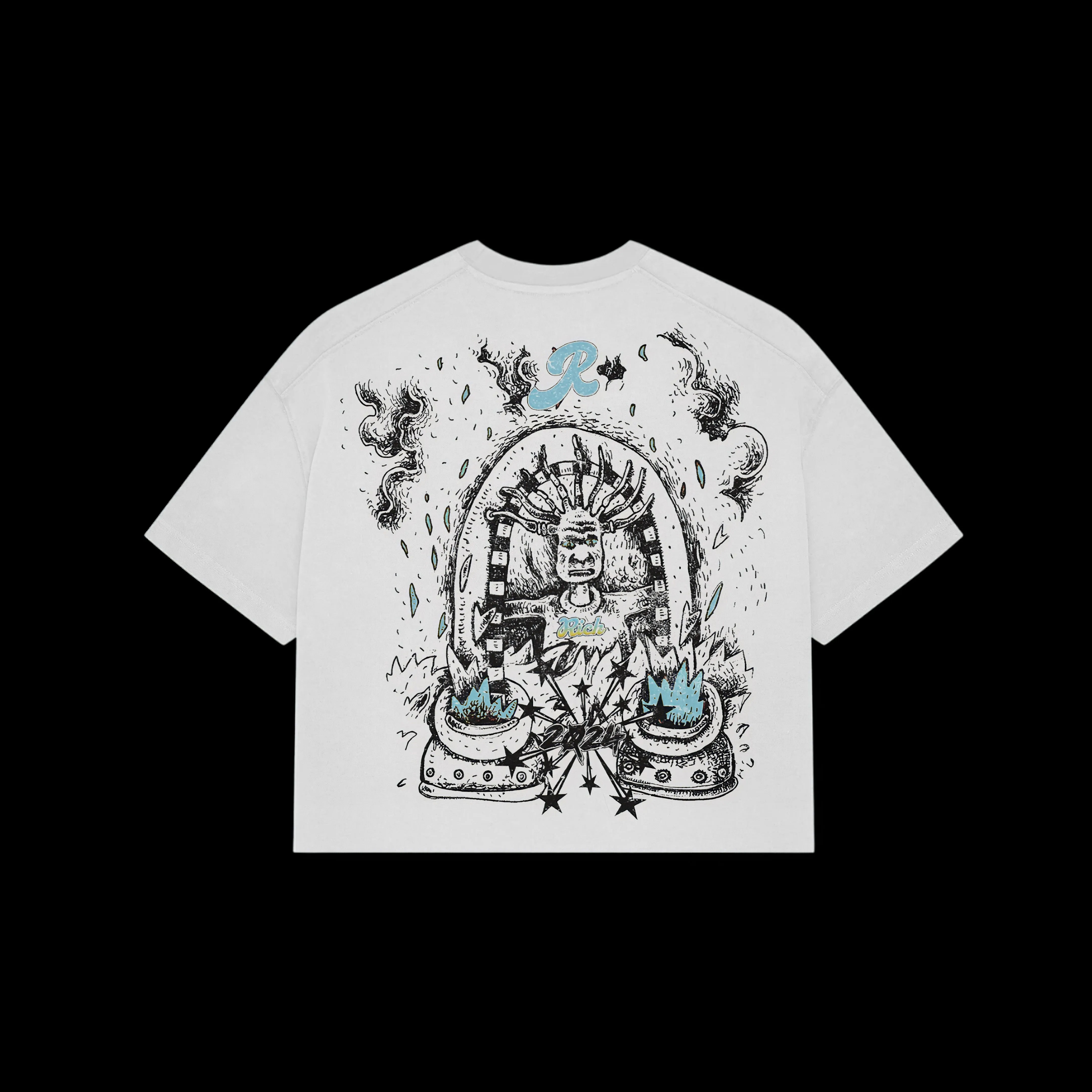 Blavra Demons In My Head Graphic Cropped T-Shirt