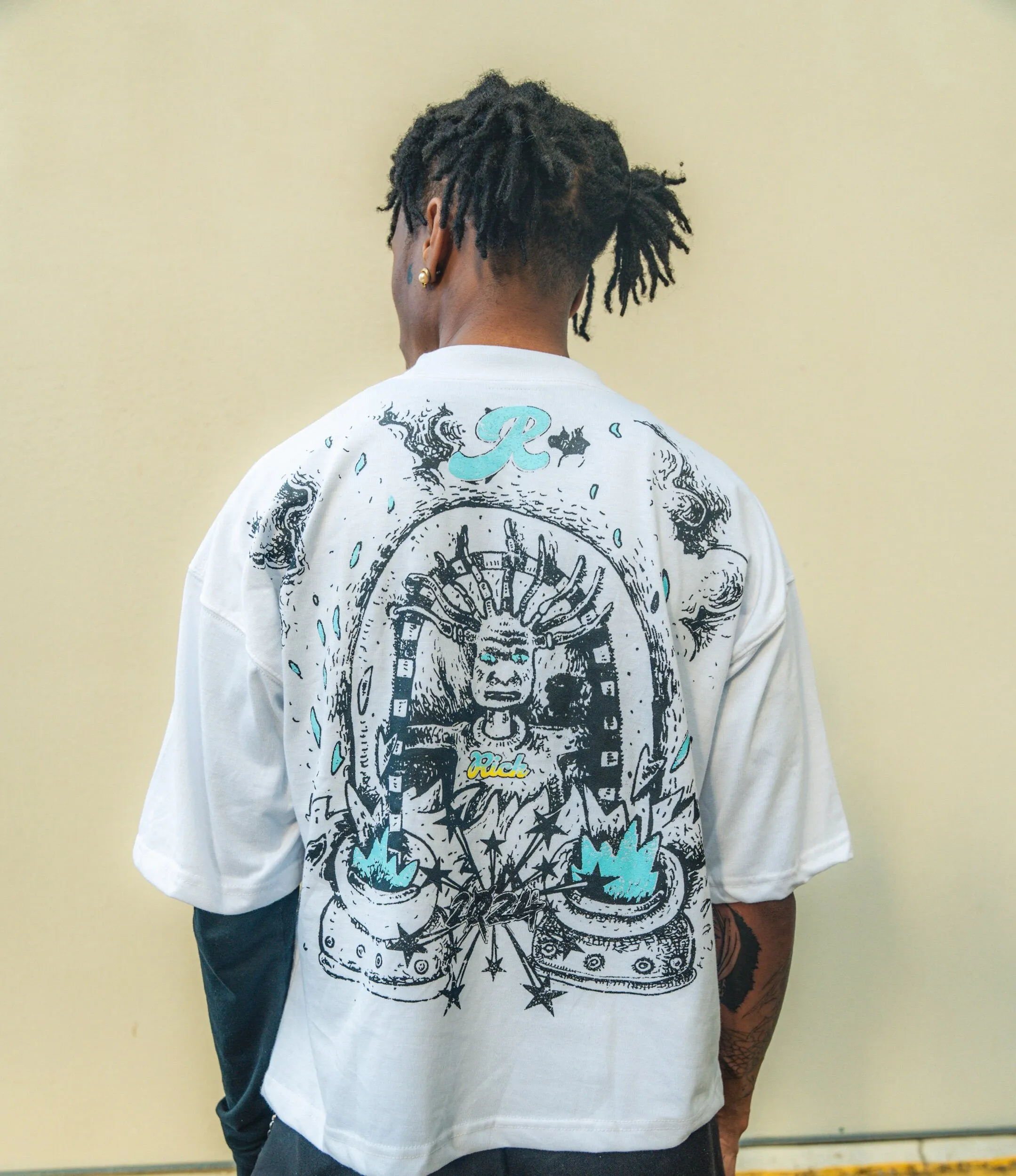 Blavra Demons In My Head Graphic Cropped T-Shirt