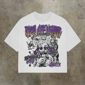 Blavra Demons In My Head Graphic Cropped T-Shirt