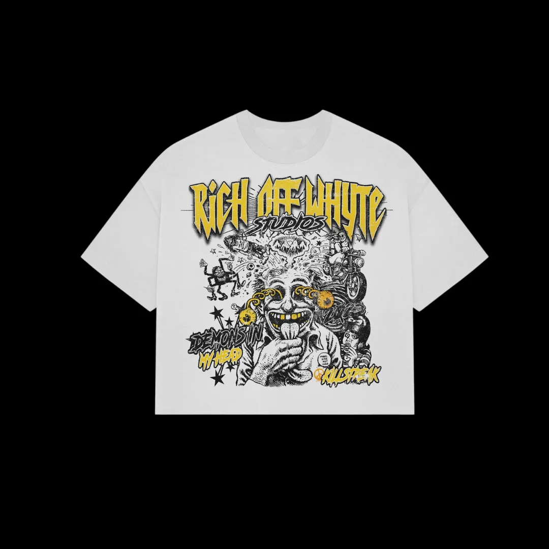 Blavra Demons In My Head Graphic Cropped T-Shirt