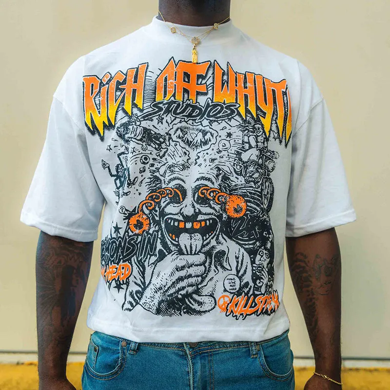 Blavra Demons In My Head Graphic Cropped T-Shirt