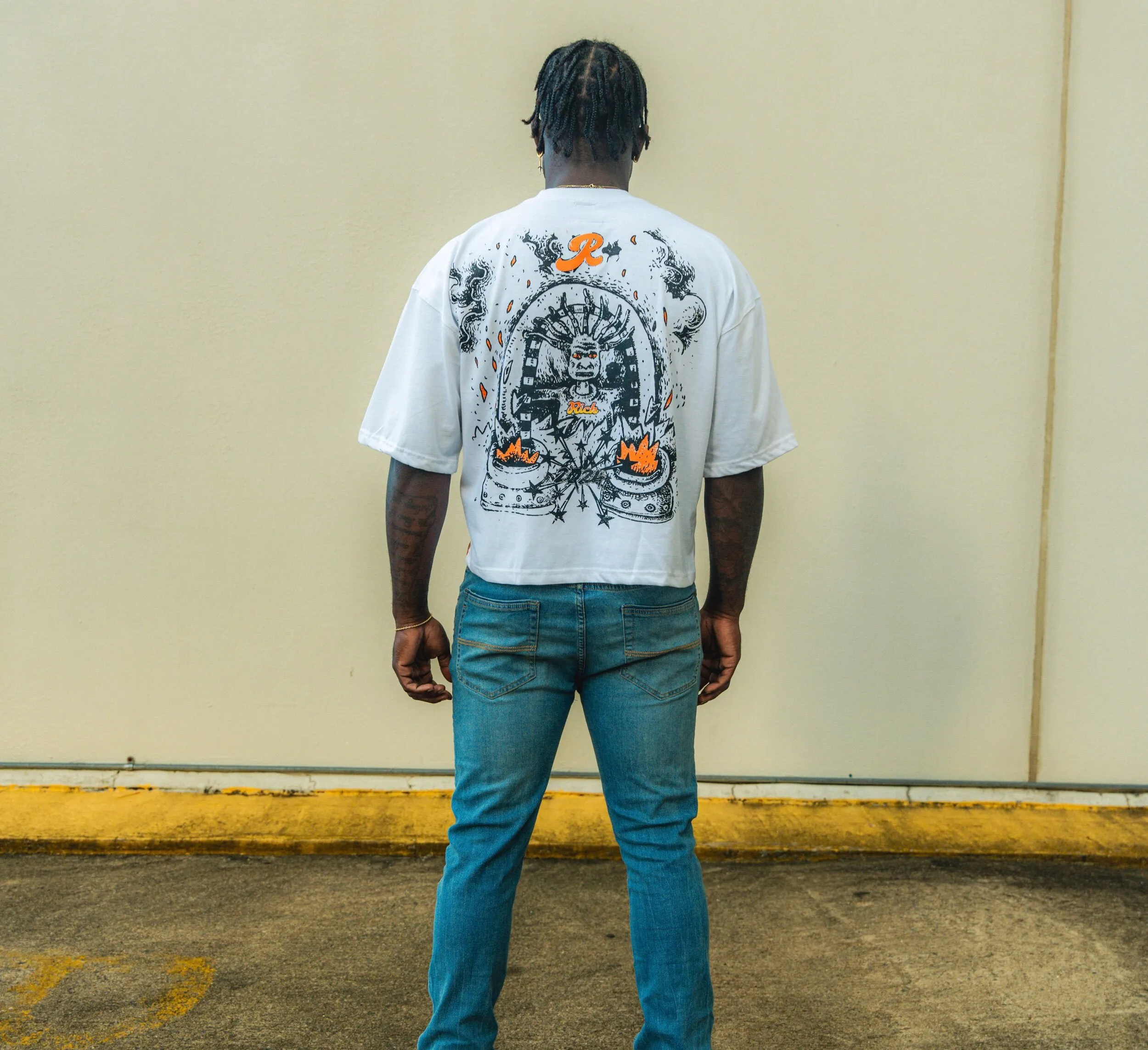 Blavra Demons In My Head Graphic Cropped T-Shirt