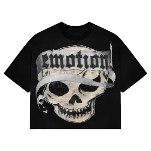 Blavra Emotion Pirates Graphic Print Cropped T-Shirts