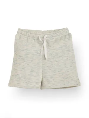 BLUE WHITE TEXTURED SUMMER GIRLS SHORTS - WHITE