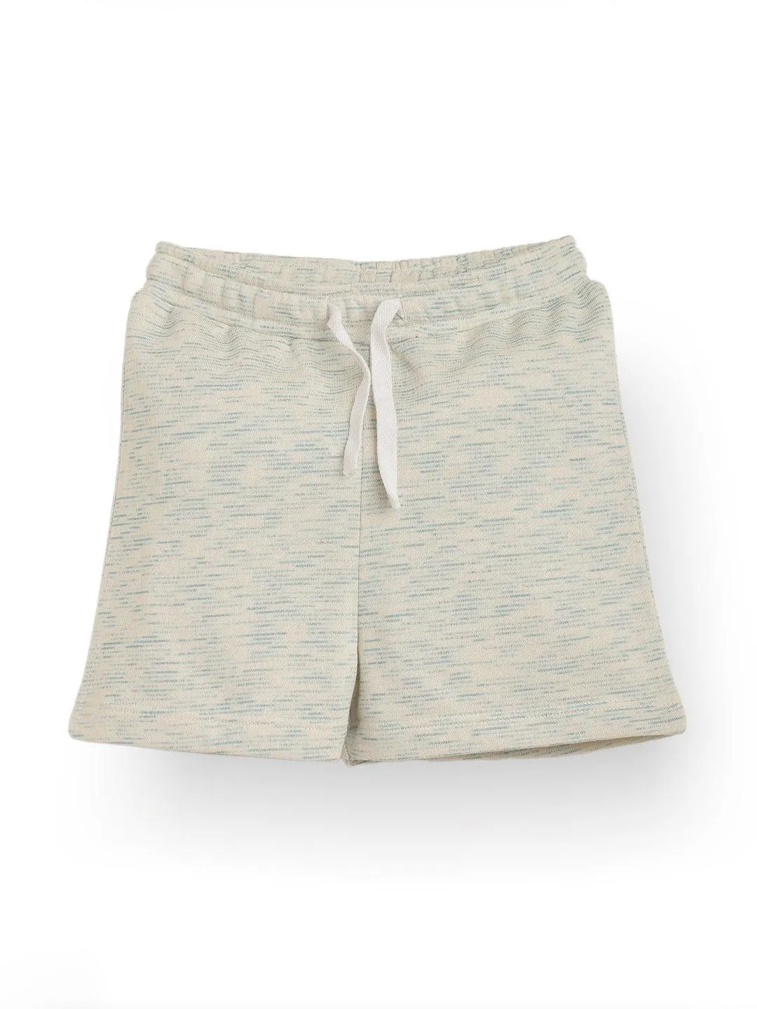 BLUE WHITE TEXTURED SUMMER GIRLS SHORTS - WHITE