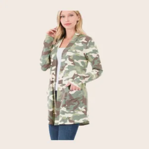 Camouflage Slouchy Pocket Cardigan
