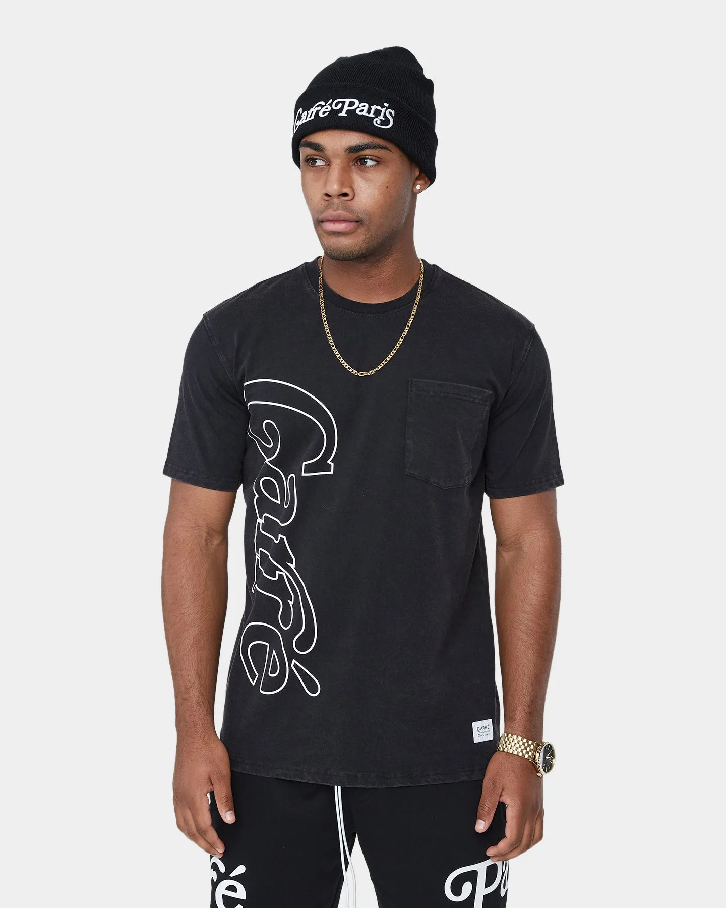 Carré Volle Pocket Short Sleeve T-Shirt Washed Black