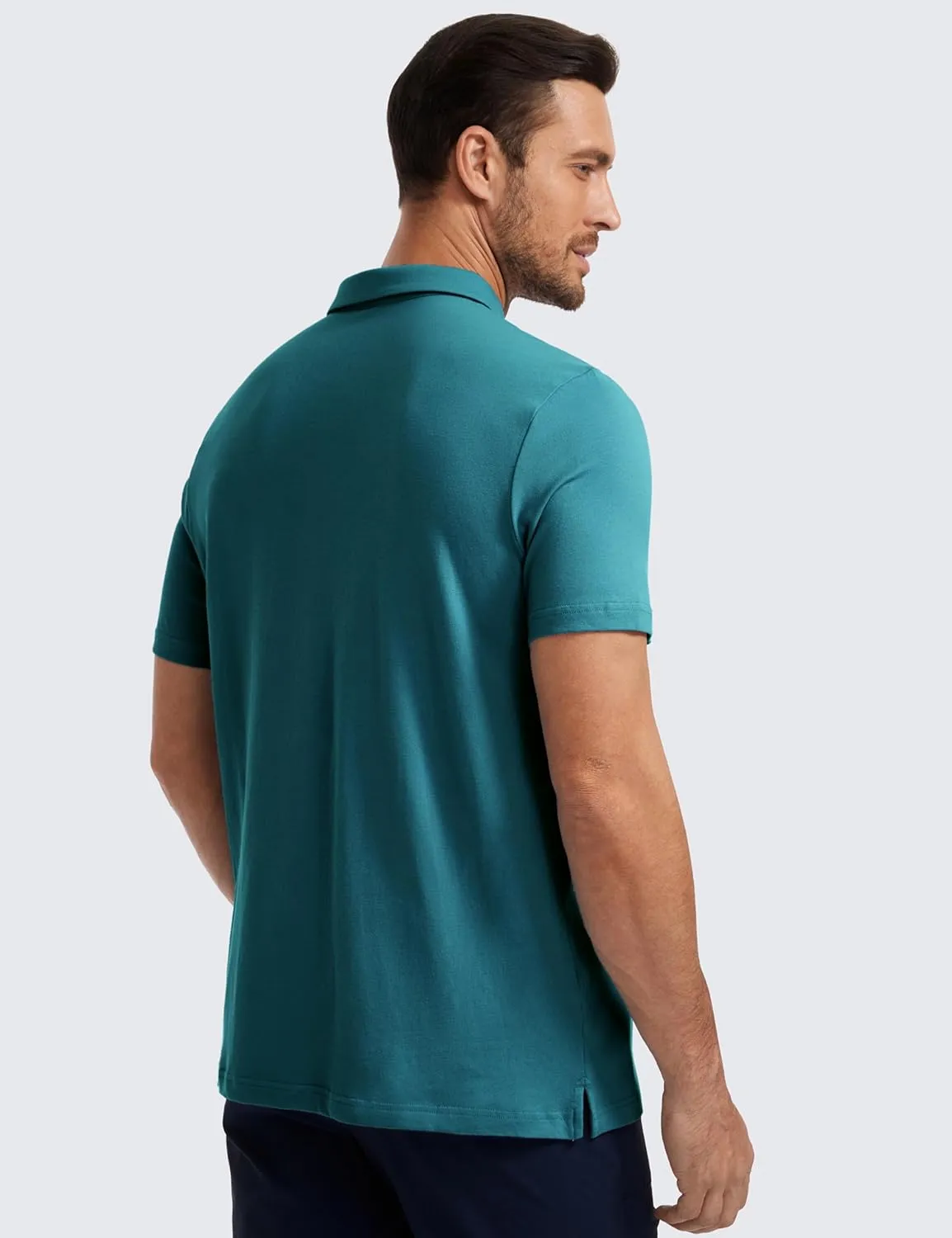 CRZ YOGA Mens Golf Polo Shirts Short Sleeve Moisture Wicking Athletic Shirt Sports Casual Pique T-Shirts