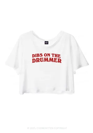 Dibs On The Drummer Y2K Sheer Crop Tee Cherrykitten
