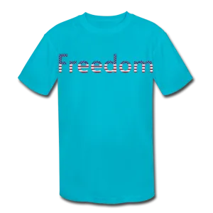 Freedom Patriotic Word Art Kids' Moisture Wicking Performance T-Shirt