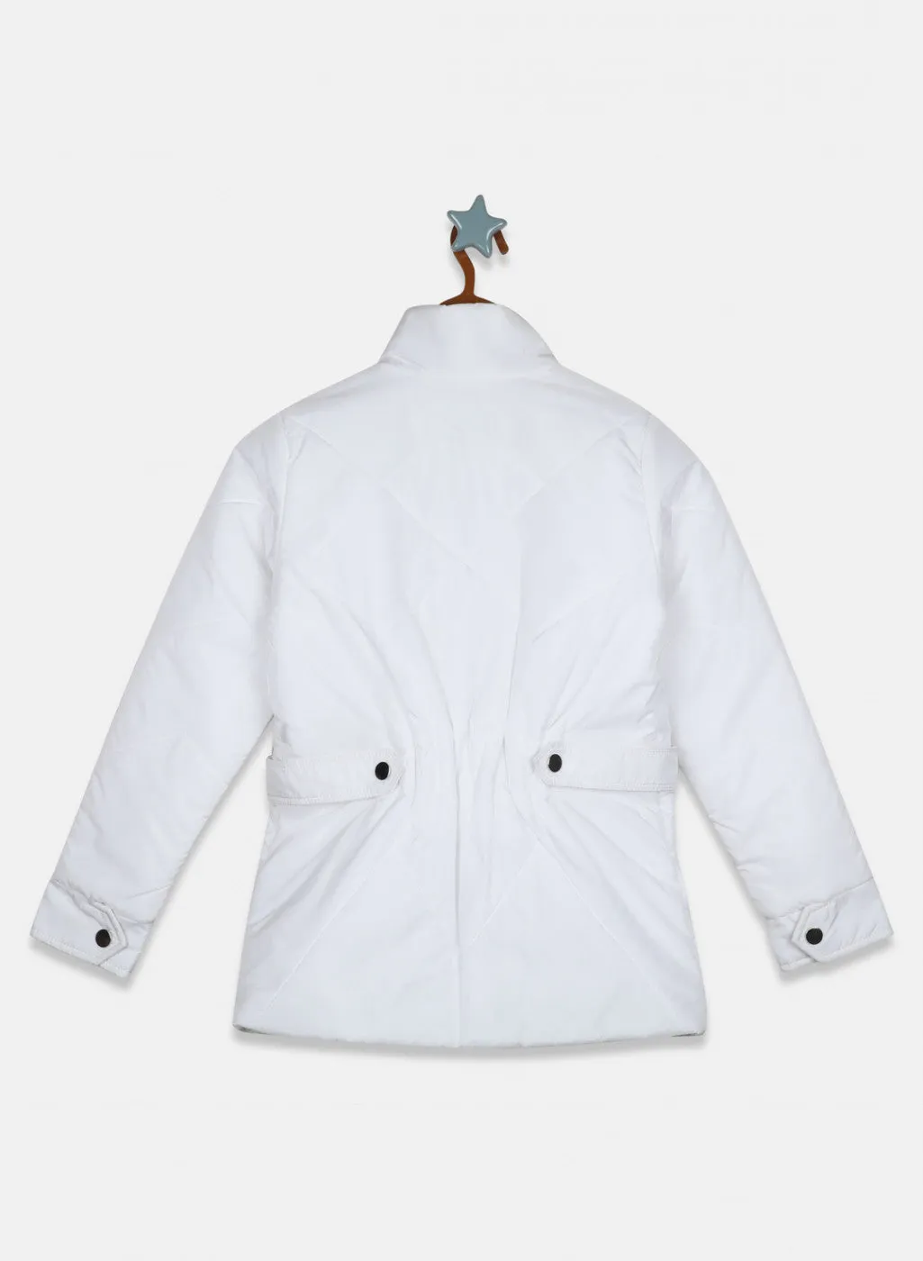 Girls White Plain Jacket