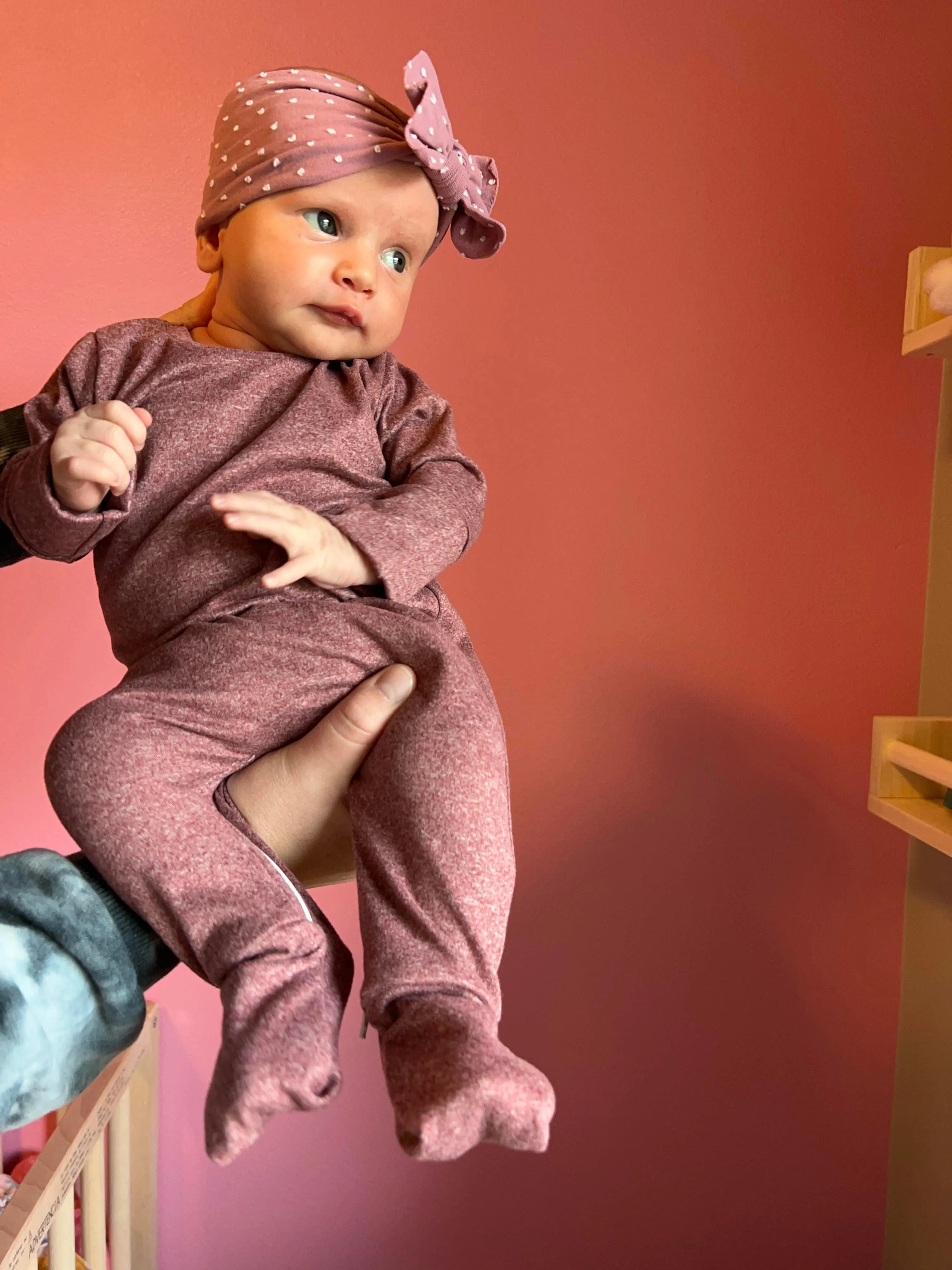 Heathered Maroon Zip Romper