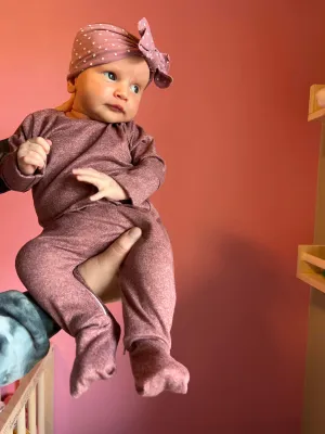 Heathered Maroon Zip Romper