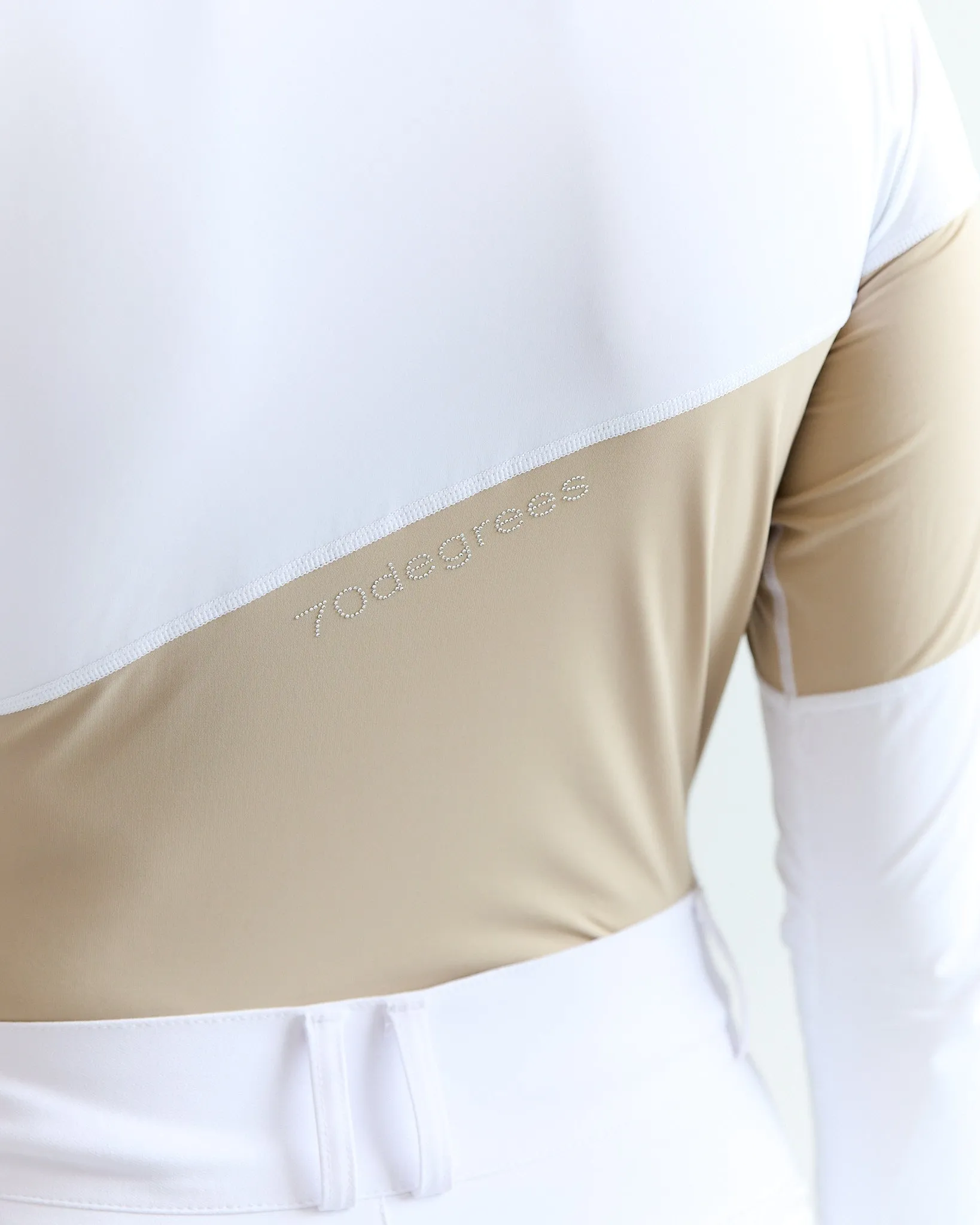 Long Sleeve Asymm Show Shirt - Safari/ White