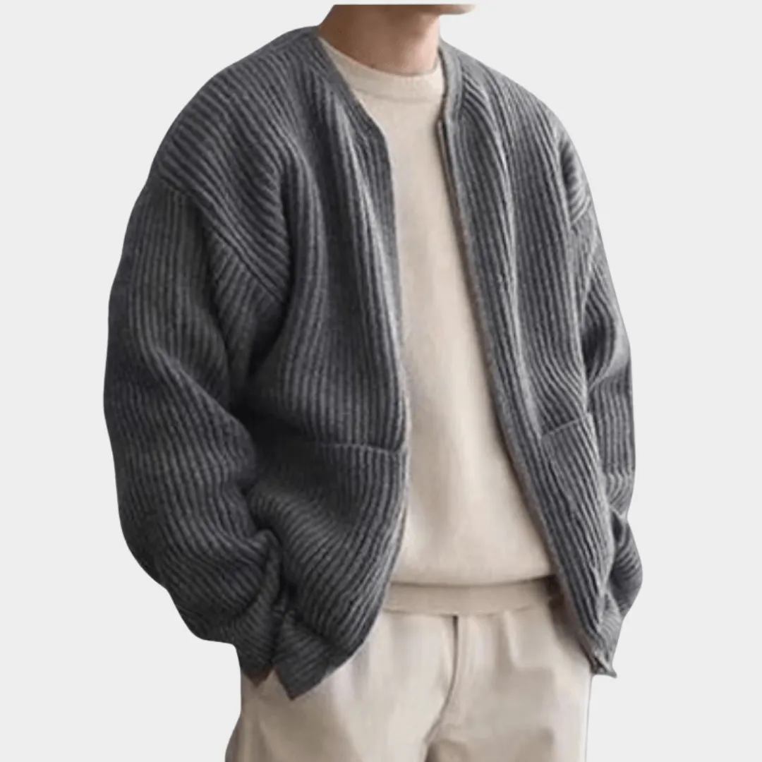 Men's Knit Cardigan  Warm Button-Up Sweater  Soft Cotton Blend  Vintage Style  Multiple Colours