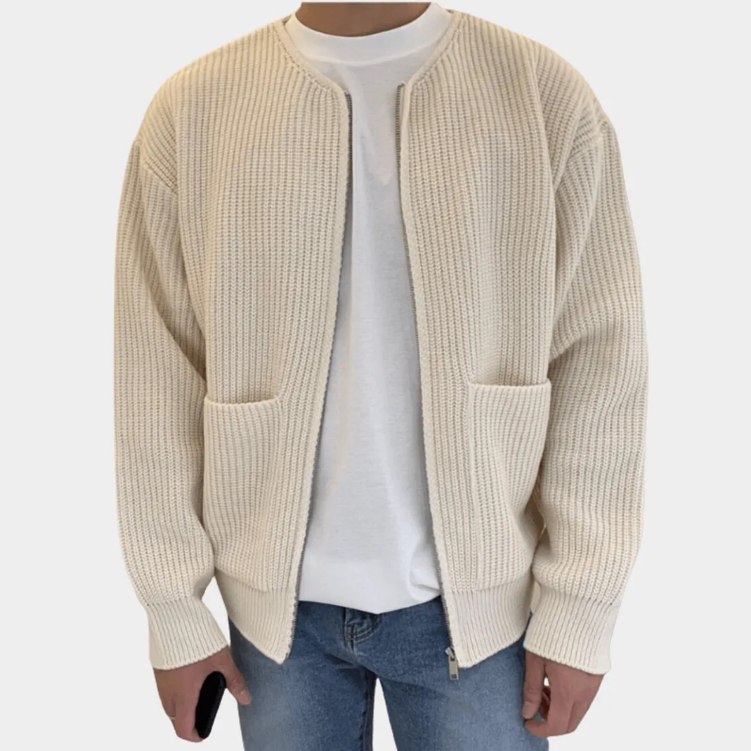 Men's Knit Cardigan  Warm Button-Up Sweater  Soft Cotton Blend  Vintage Style  Multiple Colours
