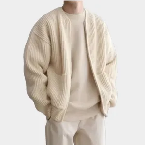 Men's Knit Cardigan  Warm Button-Up Sweater  Soft Cotton Blend  Vintage Style  Multiple Colours