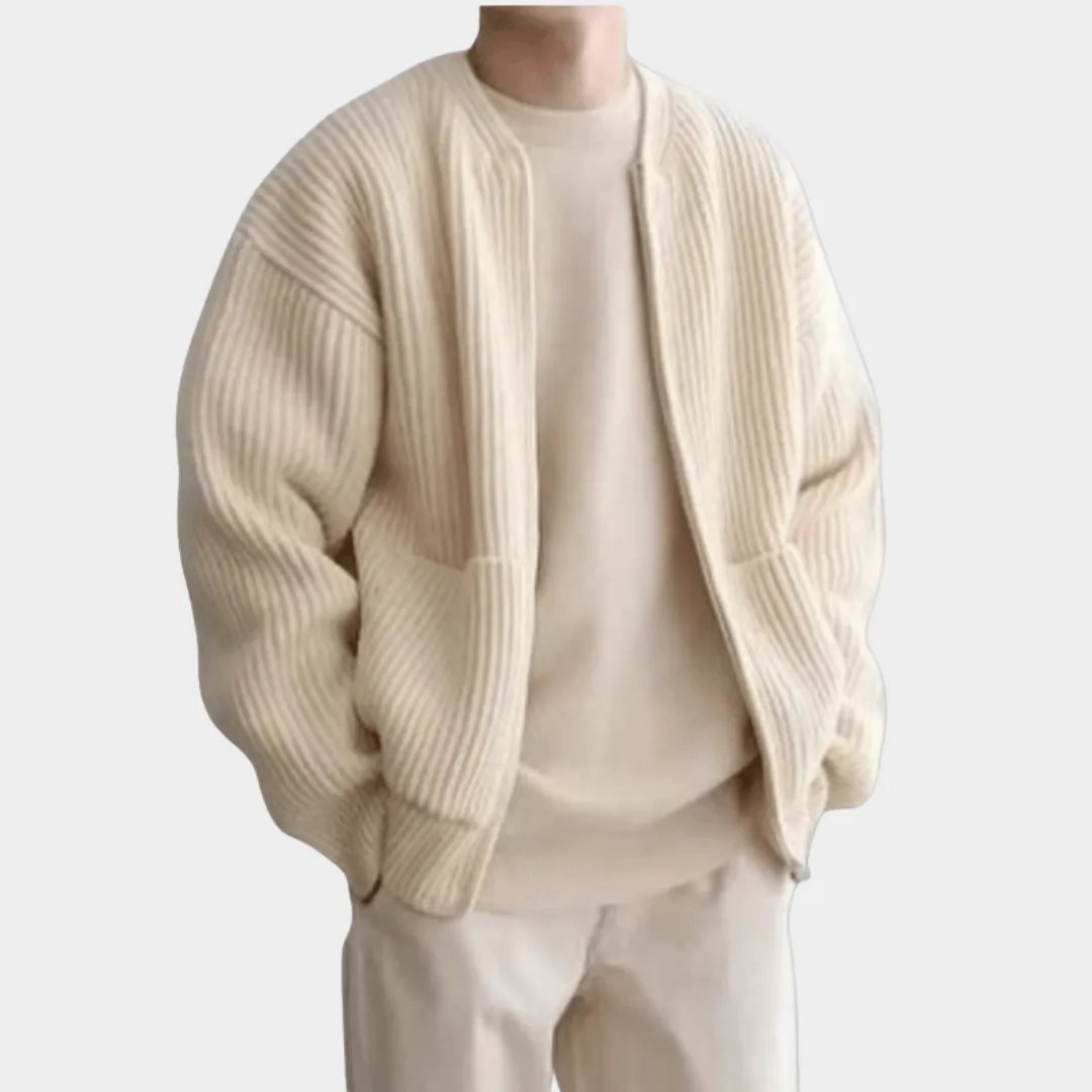 Men's Knit Cardigan  Warm Button-Up Sweater  Soft Cotton Blend  Vintage Style  Multiple Colours