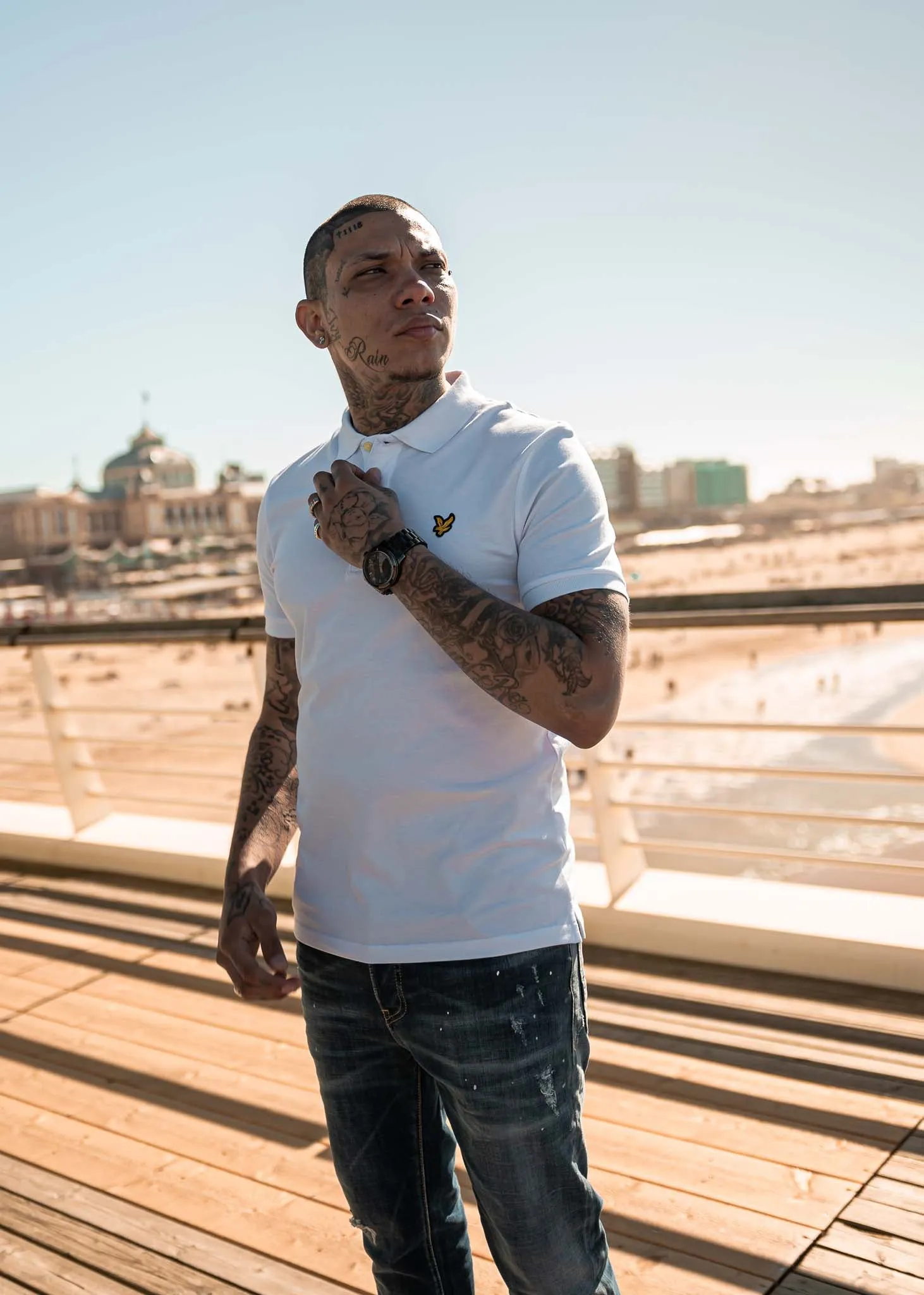 Plain polo shirt - white
