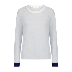 Polkadot RACHEL SLOUCHY Heather Grey w Navy Cuffs -Restocked