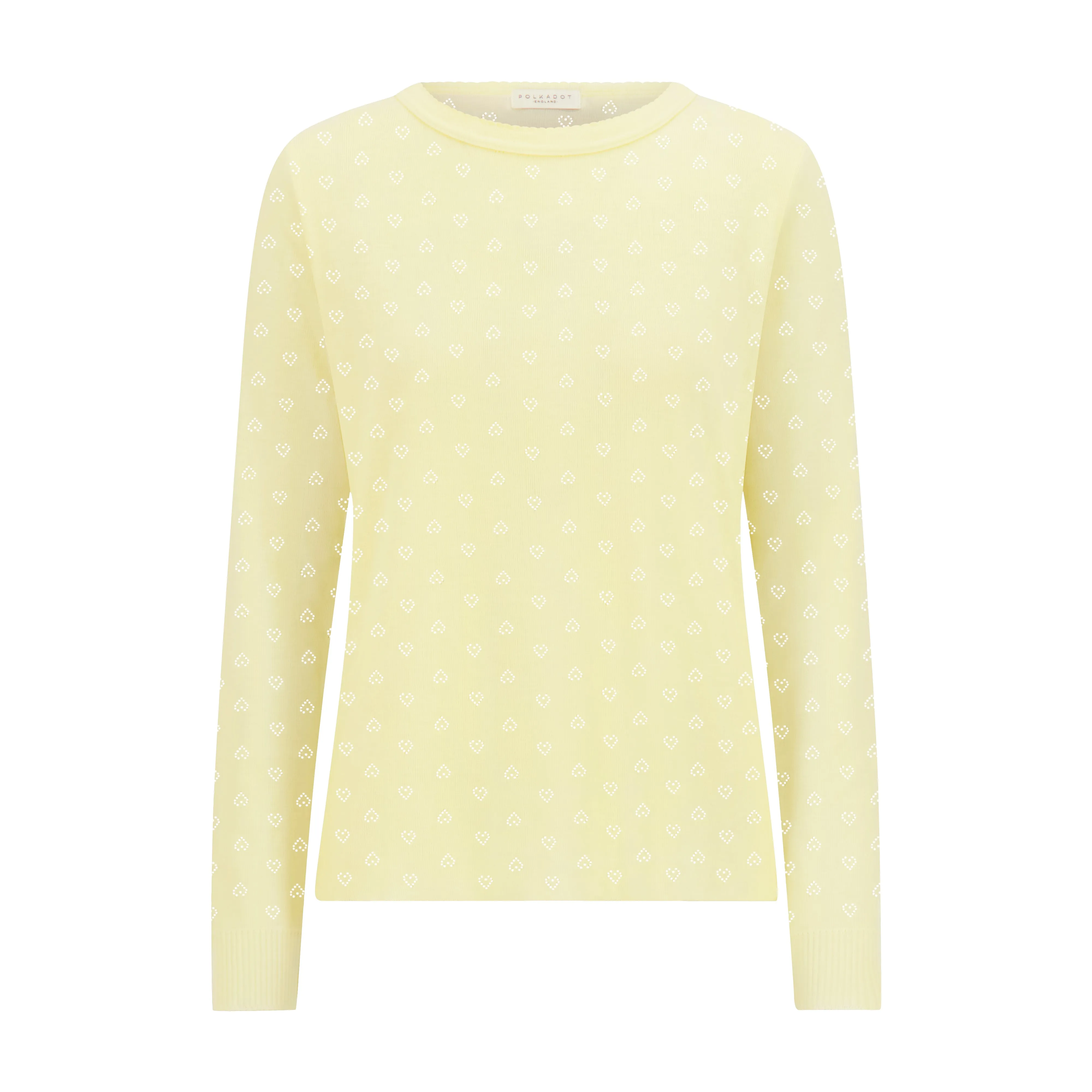Polkadot RACHEL SLOUCHY Lemon Yellow Vintage Hearts