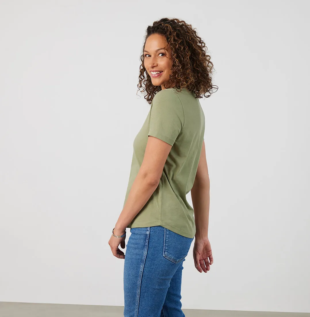 Threshold V-Neck T-Shirt Standard Fit - Sage Green