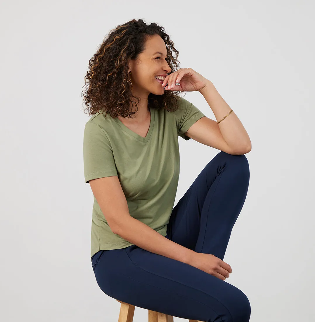 Threshold V-Neck T-Shirt Standard Fit - Sage Green
