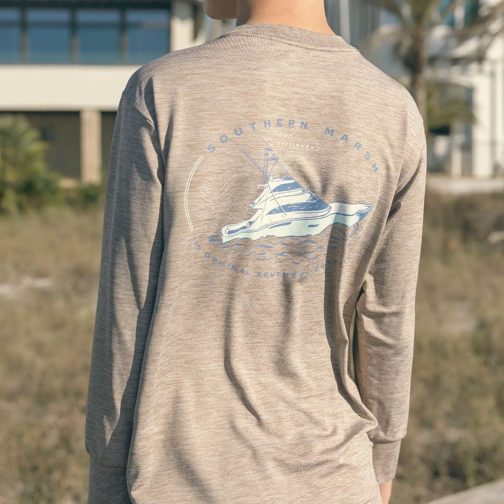 Youth FieldTec Heathered - Deep Sea - Long Sleeve